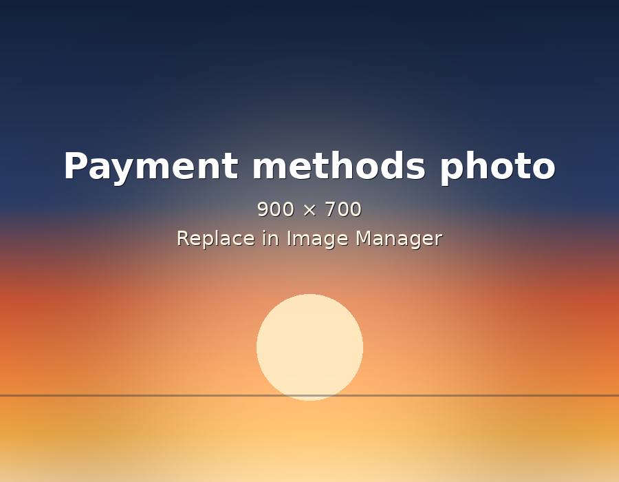 Sunrise 2 Sunset accepted payment methods